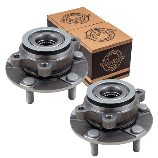 Brock Replacement Pair Front Hubs & Bearings Compatible with 2008-2013 Rogue