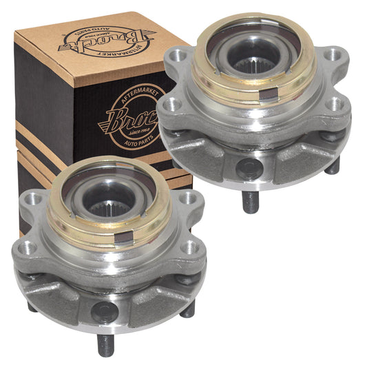 Brock Replacement for Pair Set Front Wheel Hub Bearings Compatible with 07-12 Altima Sedan 2.5L 40202-JA010 HA590250 513294