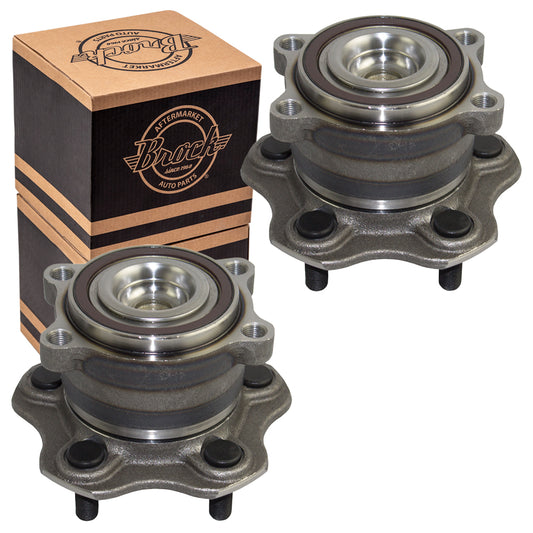 Brock Replacement Pair Set Rear Wheel Hub Bearings Compatible with 13 JX35 14-17 QX60 07-16 Altima 09-14 16-17 Maxima 15-17 Murano 13-17 Pathfinder 43202-3JA0A