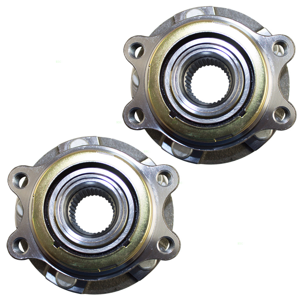 Brock Replacement Pair Set Front Wheel Hub Bearings Compatible with 13 JX35 14-16 QX60 07-16 Altima 09-14 16-17 Maxima 15-16 Murano 13-17 Pathfinder 40202-3JA0A