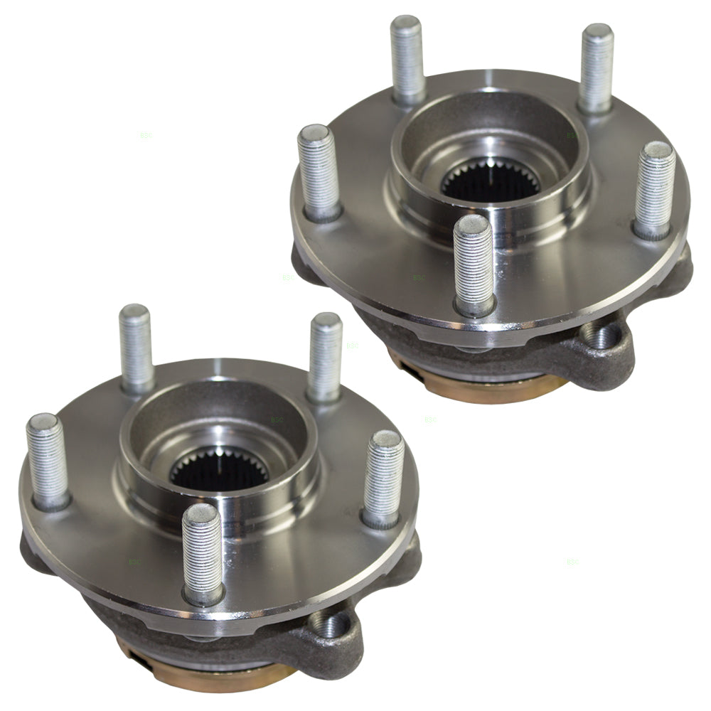 Brock Replacement Pair Set Front Wheel Hub Bearings Compatible with 13 JX35 14-16 QX60 07-16 Altima 09-14 16-17 Maxima 15-16 Murano 13-17 Pathfinder 40202-3JA0A