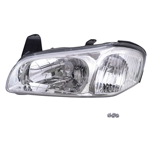 Brock Replacement Drivers Headlight Headlamp with Chrome Bezel Compatible with 00-01 Maxima 26060-2Y925