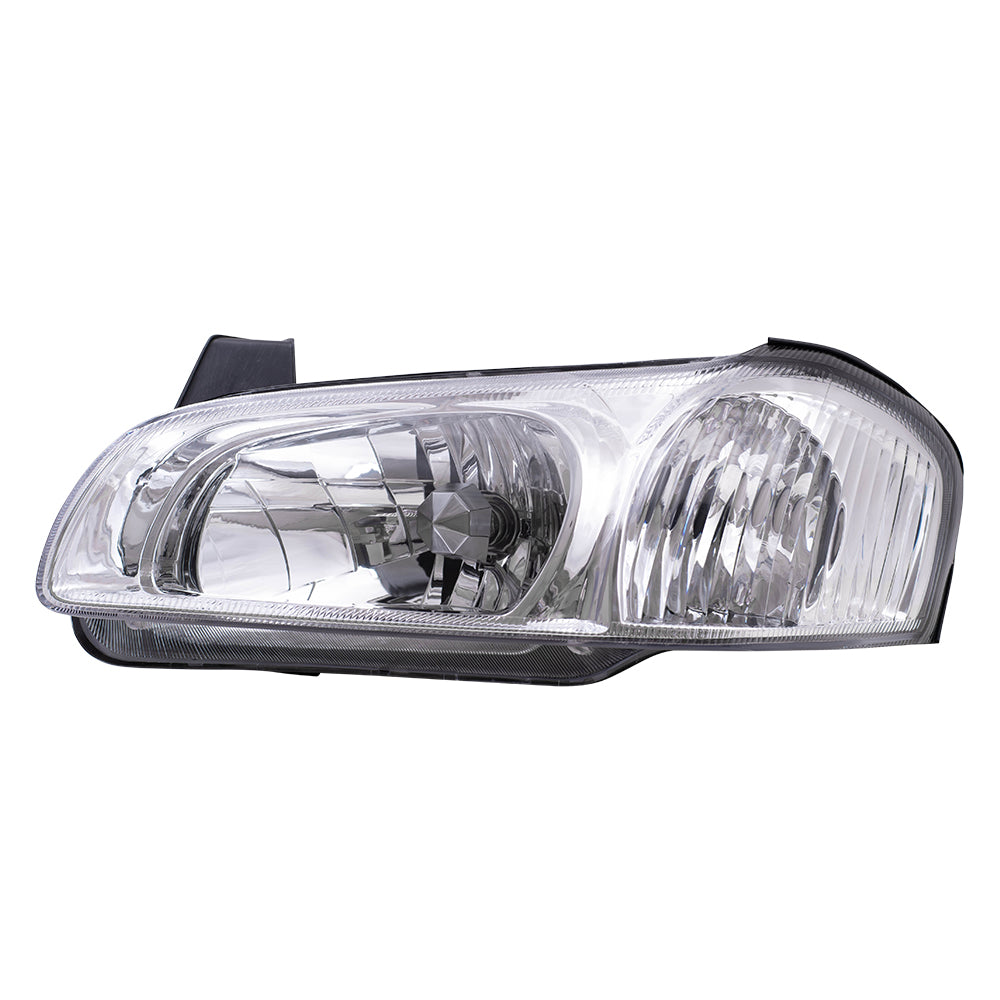 Brock Replacement Drivers Headlight Headlamp with Chrome Bezel Compatible with 00-01 Maxima 26060-2Y925