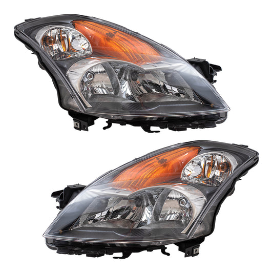 Headlight for 2007-2009 Altima Sedan w/ Black Bezel 26060JA00B Set