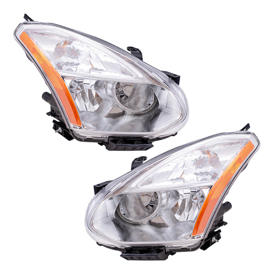 Headlight for 2008-2013 Rogue w/ Chrome Bezel 2014-2015 Rogue Select 26060JM00A Set