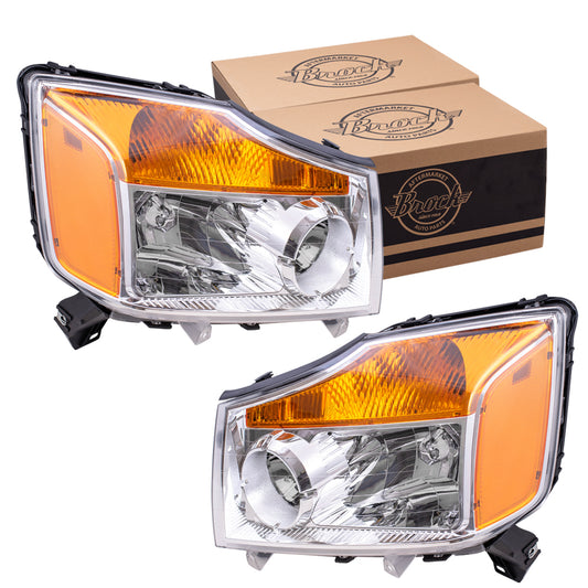 Headlight for 2008-2015 Titan 2010-2010 Armada 260109FF0A Set