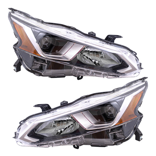 Headlight for 2019-2022 Altima w/ Chrome Bezel 260606CA0A Set NI2502265
