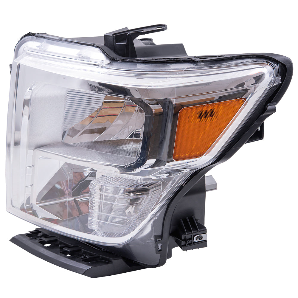 Brock Replacement Driver Side Halogen Combination Headlight Assembly Compatible with 2017-2019 Nissan Titan/ 2016-2019 Titan XD