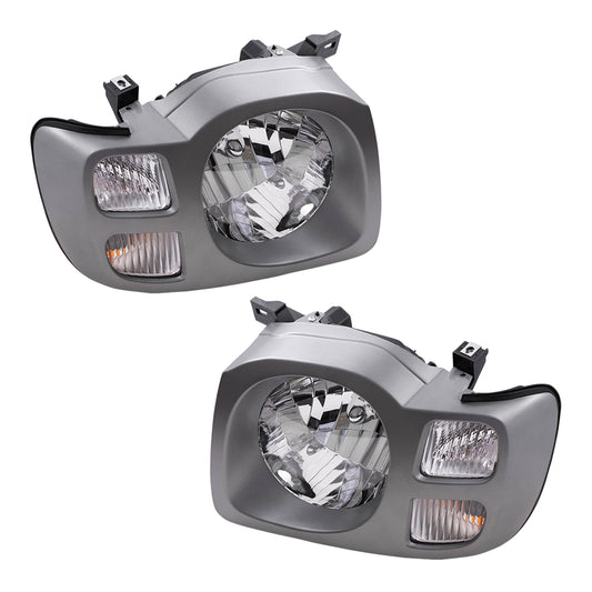 Headlight for 2002-2004 Xterra w/ Silver Bezel 260607Z826 Set