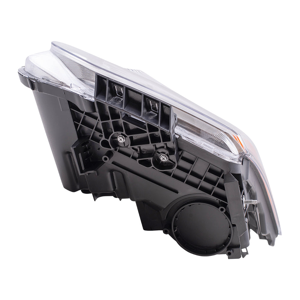 Brock Replacement Drivers Halogen Combination Headlight Headlamp Chrome Bezel w/ Ribbed Signal Lens Compatible with 11-13 Rogue 26060-1VK0B