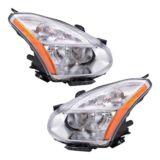Headlight for 2008-2013 Rogue w/ Chrome Bezel 2014-2015 Rogue Select 260601VK0A Set