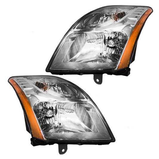 Headlight for 2010-2012 Sentra w/ Chrome Bezel 26060ZT50A Set NI2502196