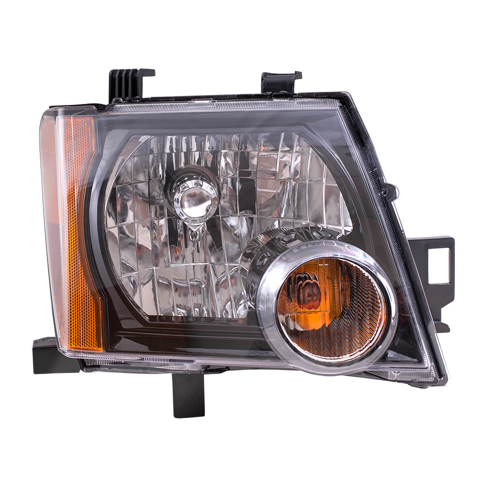 Brock Replacement Passenger Side Halogen Combination Headlight Assembly with Black Bezel Compatible with 2009-2015 Xterra S/X Models