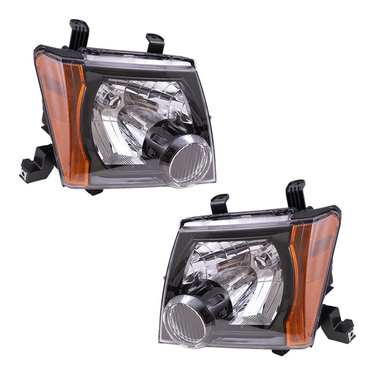 Headlight for 2005-2015 Xterra S/X Models w/ Black Bezel 26060ZL00A Set