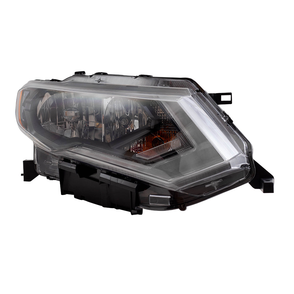 Brock Replacement Passenger Halogen Headlight Compatible with 17-19 Rogue