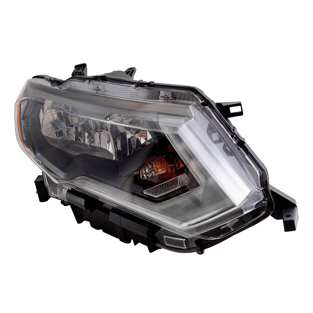 Brock Replacement Passenger Halogen Headlight Compatible with 17-19 Rogue