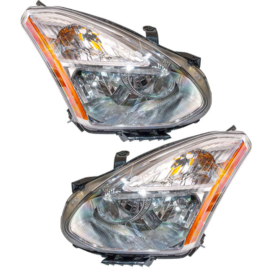 Brock Driver Side Left Passenger Side Right HID Combination Headlight Assembly Without HID Kit Set Compatible with 2011-2013 Nissan Rogue 4221-0140LR