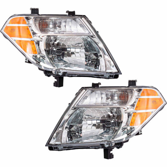 Brock 4221-0141LR Driver Side Left Passenger Side Right Halogen Combination Headlight Assembly Set Compatible with 2008-2012 Nissan Pathfinder