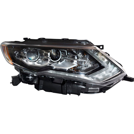 Brock Passenger Side Right LED Combination Headlight Assembly Compatible with 2019-2020 Nissan Rogue 2019 Nissan Rogue Hybrid 4221-0144R