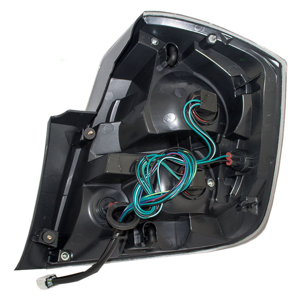 Brock Replacement Drivers Taillight Tail Lamp with Black Bezel Compatible with 07-09 Sentra 26555-ET80C