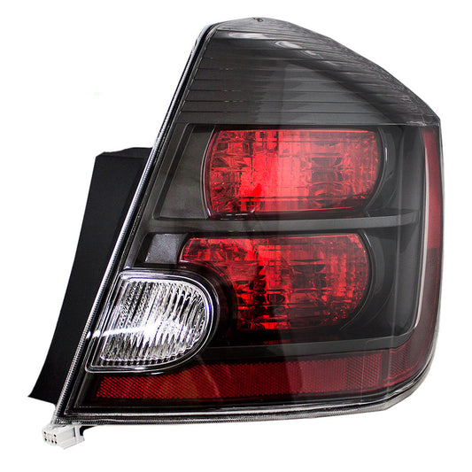 Brock Replacement Passengers Taillight Tail Lamp with Black Bezel Compatible with 07-09 Sentra 26550-ET80C