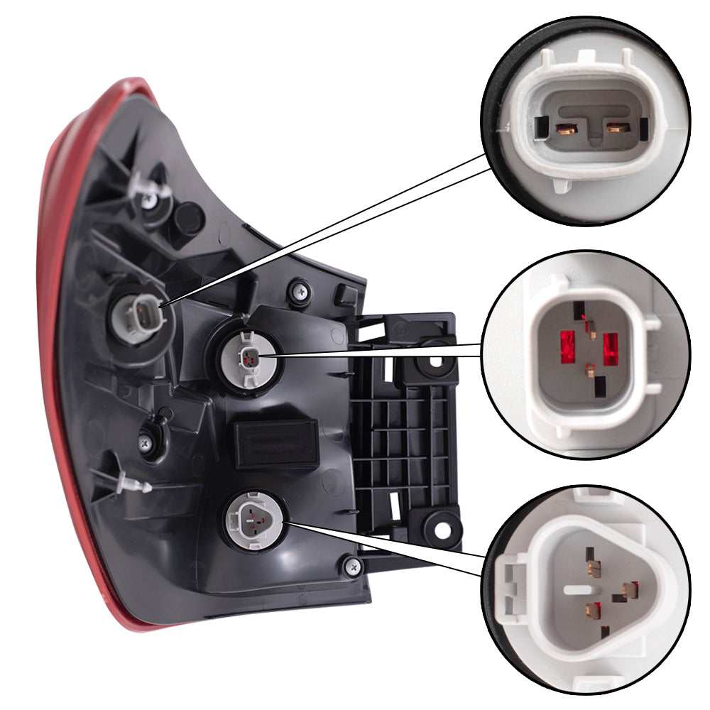 Brock Replacement Driver's and Passenger's Tail Light Assemblies Quarter Mounted Compatible with 17-19 Pathfinder 26555-9PF0A 26550-9PF0A