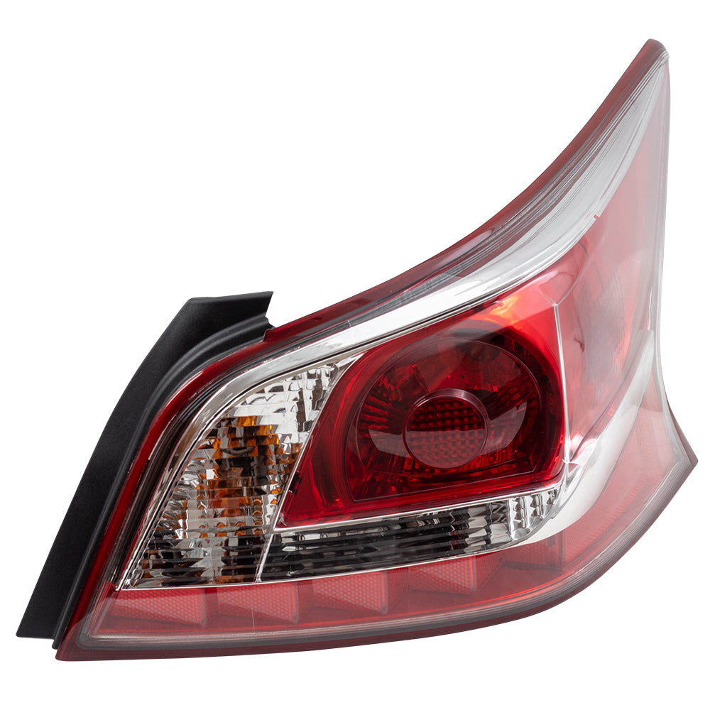 Brock Replacement Passengers Taillight Tail Lamp Lens with Red Edge Trim Compatible with 2013-2015 Altima Sedan 26550-3TA0B