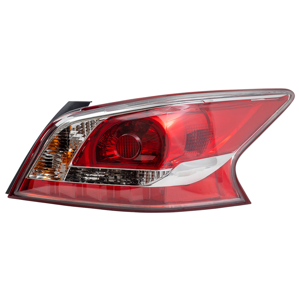 Brock Replacement Passengers Taillight Tail Lamp Lens with Red Edge Trim Compatible with 2013-2015 Altima Sedan 26550-3TA0B