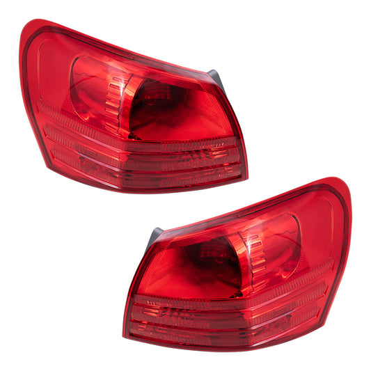Brock Replacement Driver and Passenger Taillights Quarter Panel Mounted Tail Lamps Compatible with 08-13 Rogue SUV 26555JM00A 26550JM00A