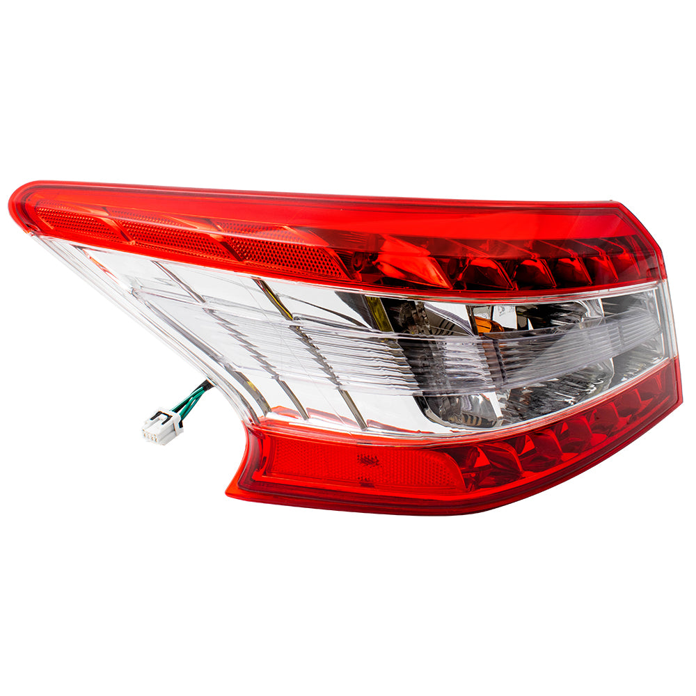 Brock Replacement Tail Light Lamp Drivers Quarter Panel Mounted Left Rear Assembly Compatible with 13-15 Sentra 26555-3SG0A