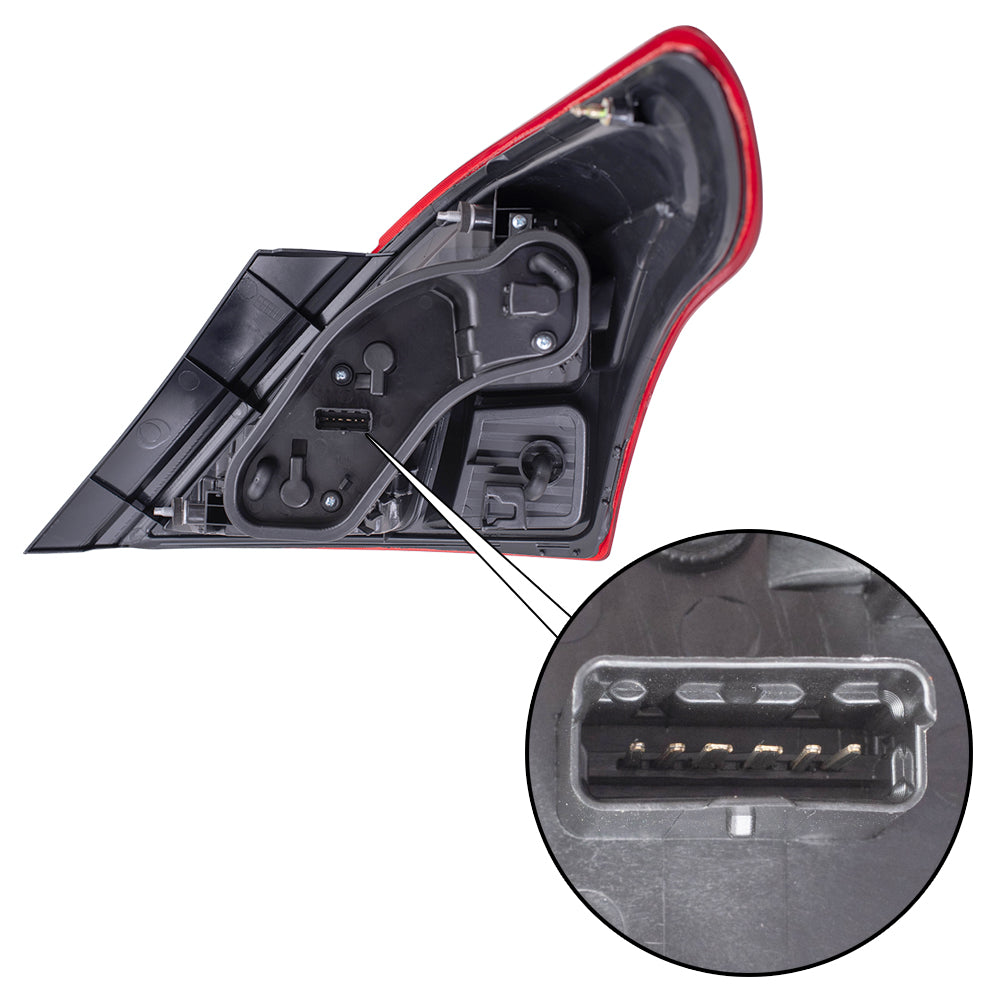 Brock Replacement Drivers Taillight Tail Lamp Compatible with 12-16 Versa Sedan 26555-3AN0A