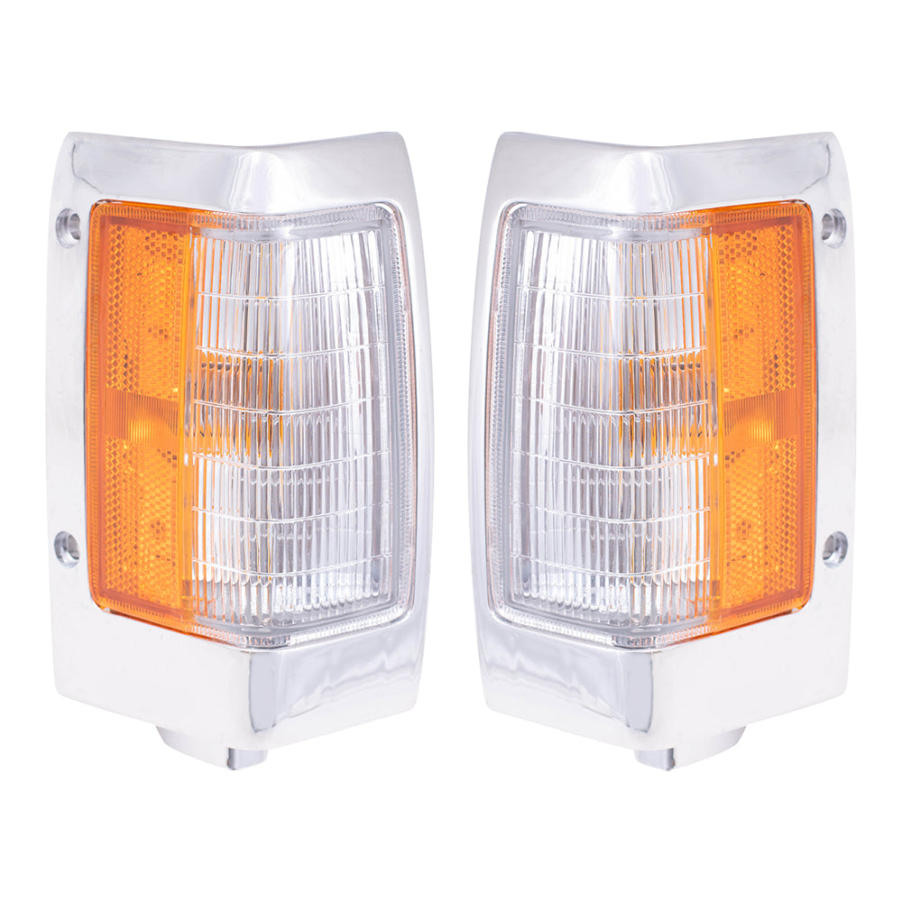 Park/Signal/Side Marker for 1990-1994 D21 Chrome Bezel for 1995-1997 Pickup B611588G00 Set NI2550107