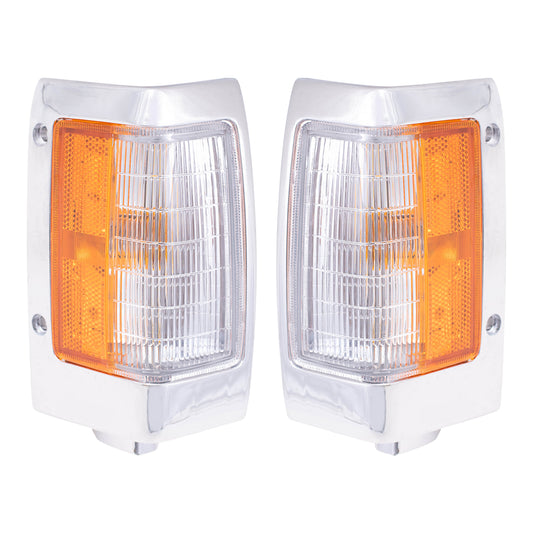 Park/Signal/Side Marker for 1990-1994 D21 Chrome Bezel for 1995-1997 Pickup B611588G00 Set NI2550107