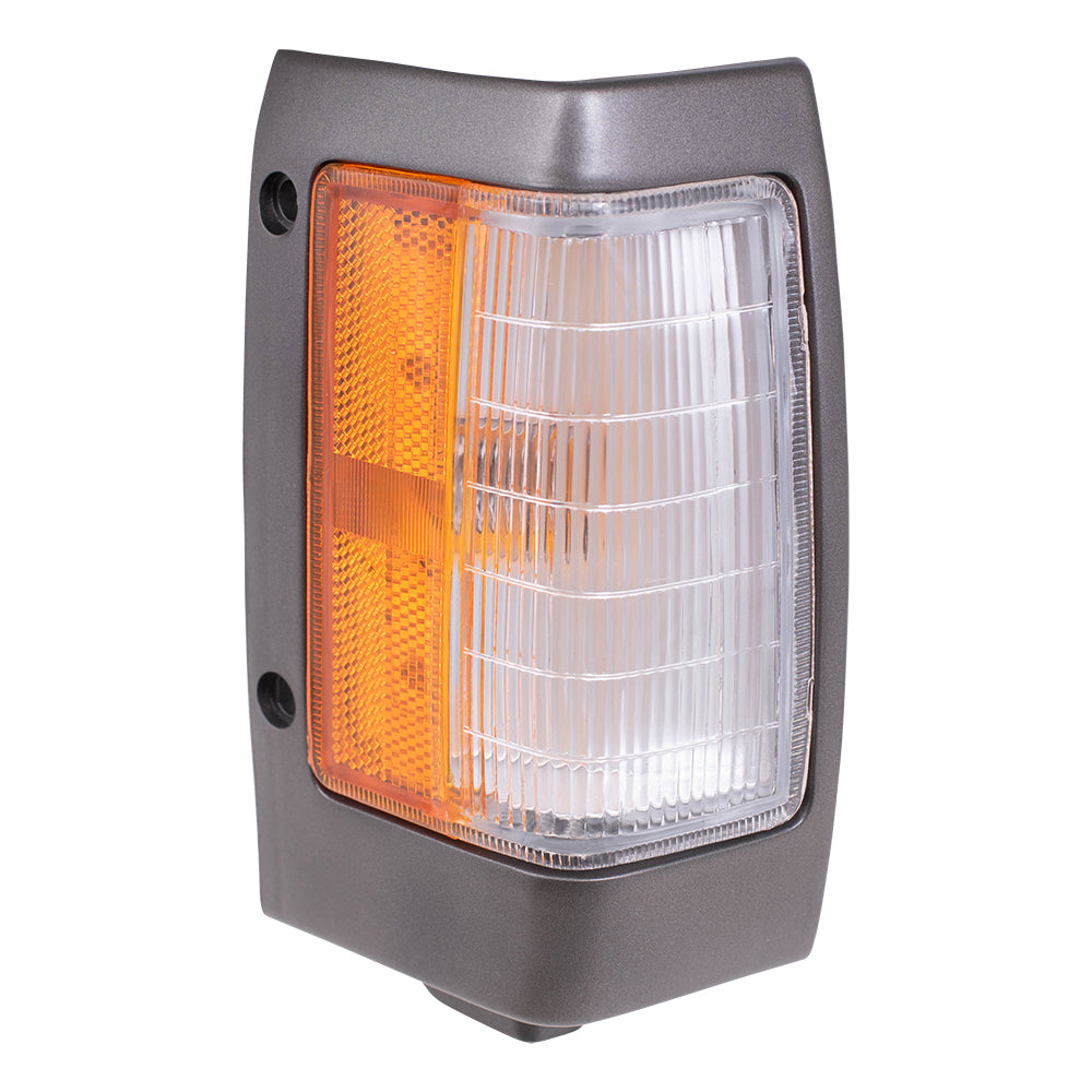 Brock Replacement Passenger's Side, Side Marker Light Assembly with Black Bezel Compatible with 1990-1994 D21 and 95-97 Pickup Truck B611001G02
