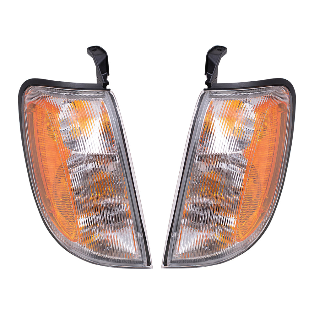 Brock Replacement Set Driver and Passenger Park Signal Corner Marker Lights Lamps Compatible with 98-00 Frontier Pickup Truck 26125-7Z425 26120-7Z425