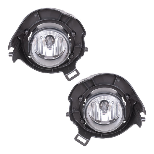 Brock Replacement Set Driver and Passenger Fog Lights Lamps Compatible with 2005-2009 Frontier 2005-2012 Pathfinder 26155EA525 26150EA525
