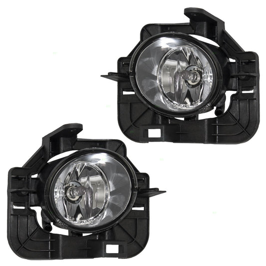 Brock Replacement Driver and Passenger Fog Lights Lamps with Brackets Compatible with 07-12 Altima 26155-9B91B 26150-9B91B