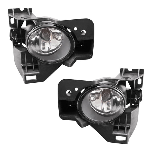 Brock Replacement for Driver and Passenger Fog Lights Lamps with Brackets Compatible with 09-14 Maxima 26915-9N00A 26150-9B91C