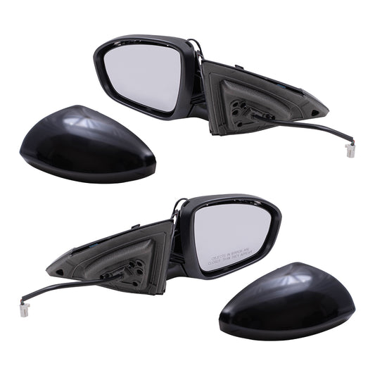 Replacement Set Driver and Passenger Power Side Door Mirrors Heated Signal Textured Black Base Compatible with 2019 Altima
