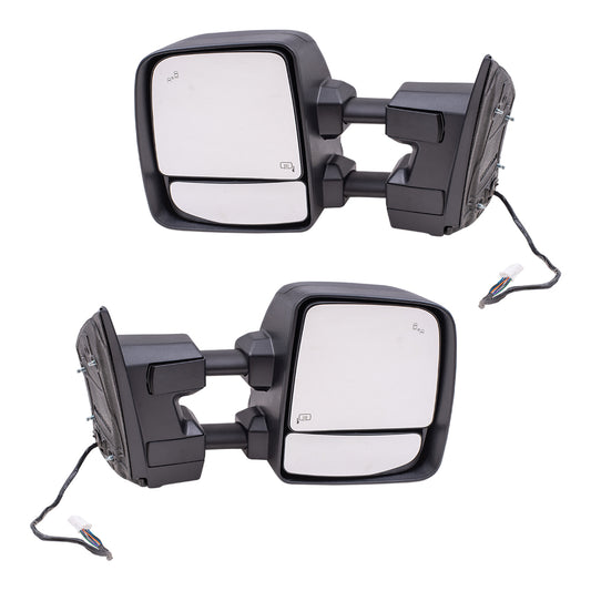Power Towing Mirror for 2017-2023 Titan Blind Spot Detection Turn Signal Indicator Puddle Lamp Heated 2016-2023 Titan XD 963029FT1E Set