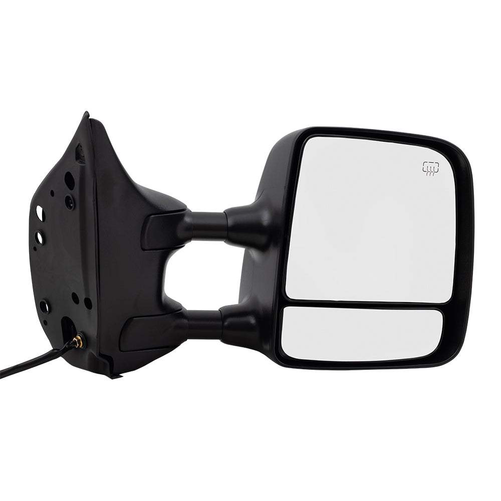Brock Replacement Passengers Power Tow Side Mirror Heated Chrome Telescopic Dual Arms Compatible with 2004-2015 Titan 96301ZR10E