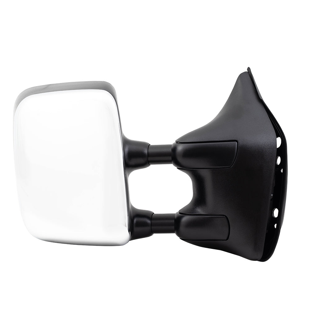Brock Replacement Passengers Power Tow Side Mirror Heated Chrome Telescopic Dual Arms Compatible with 2004-2015 Titan 96301ZR10E