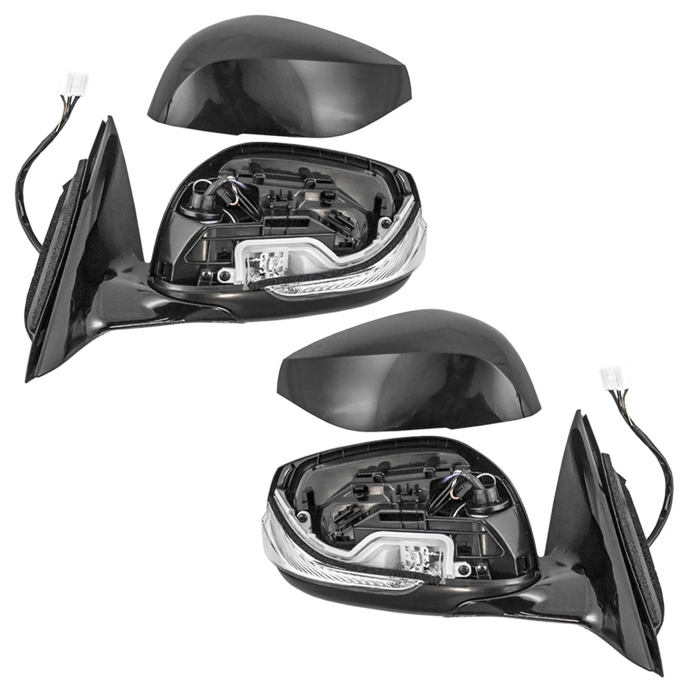 Driver and Passenger Power Side View Mirrors Heated Ready-to-Paint Compatible with 14-15 Q50 96302-4HB0A 96301-4HB0A