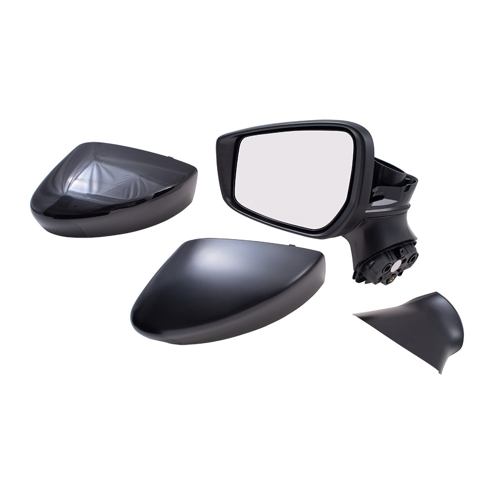 Brock Aftermarket Replacement Driver Left Manual Mirror Textured Black Compatible with 2020 Nissan Versa Base Sedan