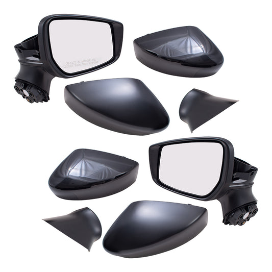 Brock Aftermarket Replacement Driver Left Passenger Right Manual Mirror Set Textured Black Compatible with 2020 Nissan Versa Base Sedan