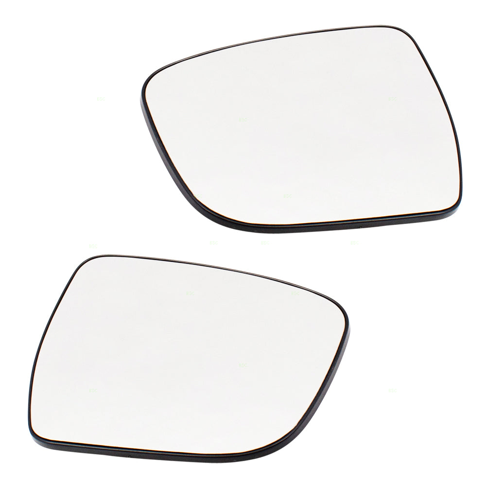Brock Replacement for Repalcement Pair Set Side View Mirror Glass & Bases Compatible with 15-17 Murano 14-18 Rogue 17-18 Pathfinder 963664BA0A 963654BA0A
