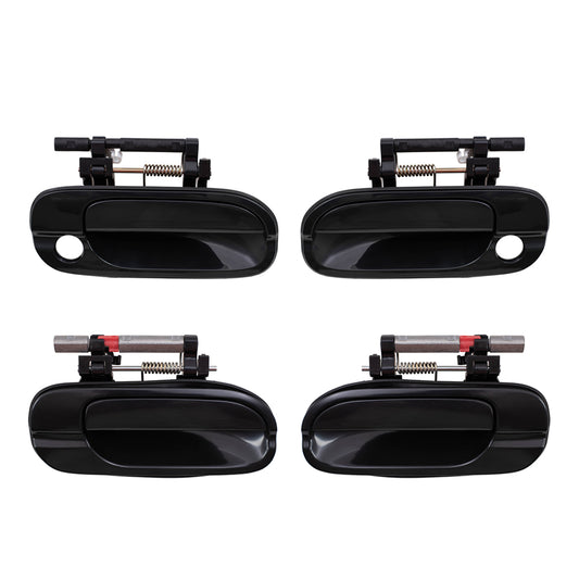 Brock Replacement 4 Piece Set Outside Door Handle Front & Rear Compatible with 2000-2006 Sentra 806076Z603 806066Z603 82607-6Z603 82606-6Z603