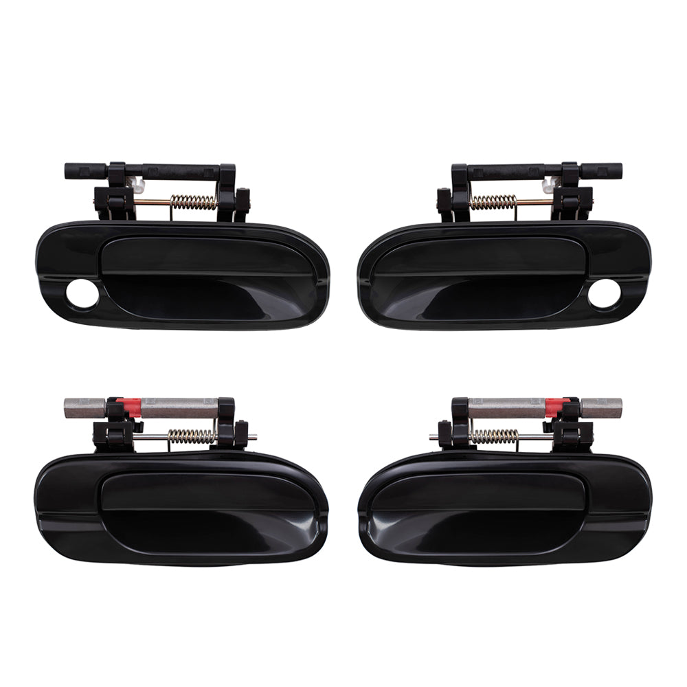 Brock Replacement 4 Piece Set Outside Door Handle Front & Rear Compatible with 2000-2006 Sentra 806076Z603 806066Z603 82607-6Z603 82606-6Z603