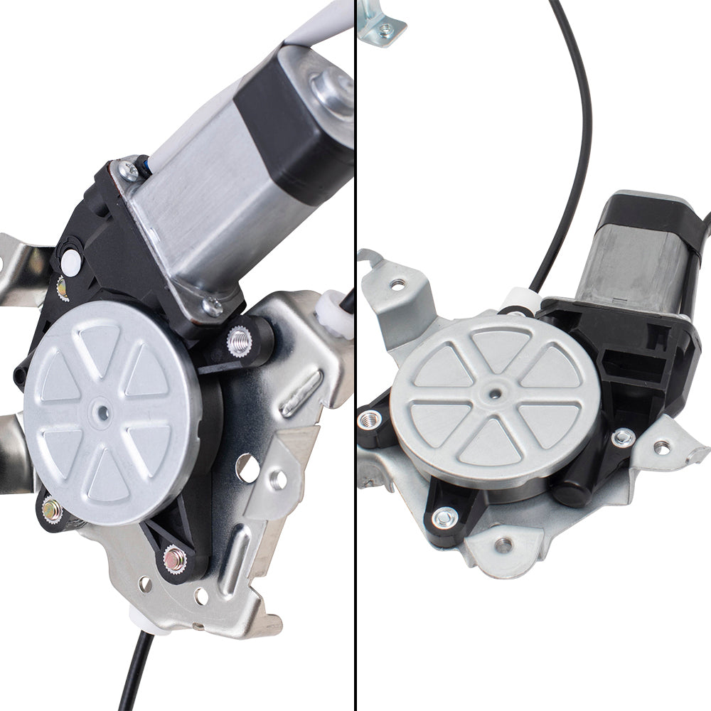 Brock Replacement Front and Rear Passenger Side Power Window Regulators with Motor Compatible with 2005-2010 Xterra Built to 04/2010
