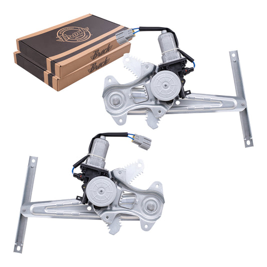Brock Replacement Driver Left Passenger Right Rear Power Window Regulator With Motor Set Compatible With 13-24 Nissan Leaf 20-23 Nissan Sentra